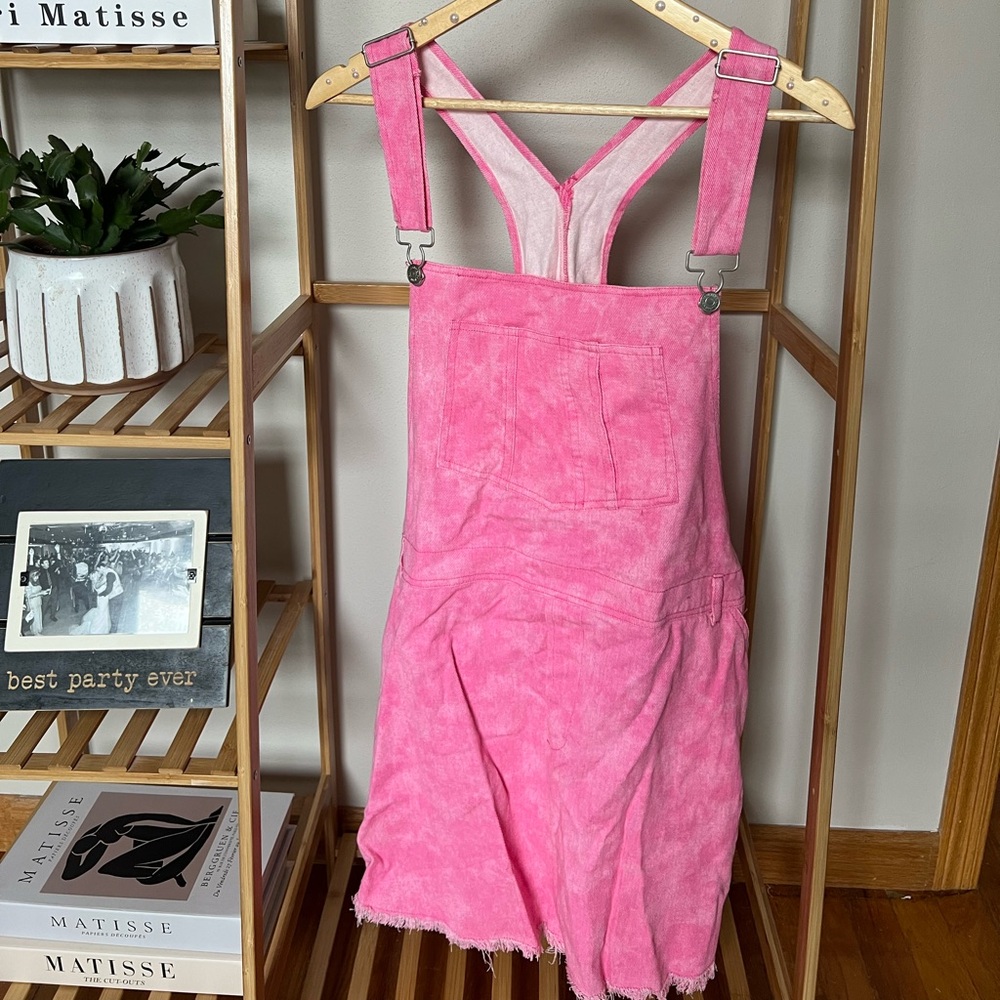 Pink Acid Wash Jumper Dress NWT